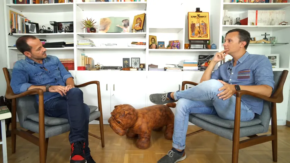 Ángel Martín y Daniel Pajuelo durante la conversación en la entrevista