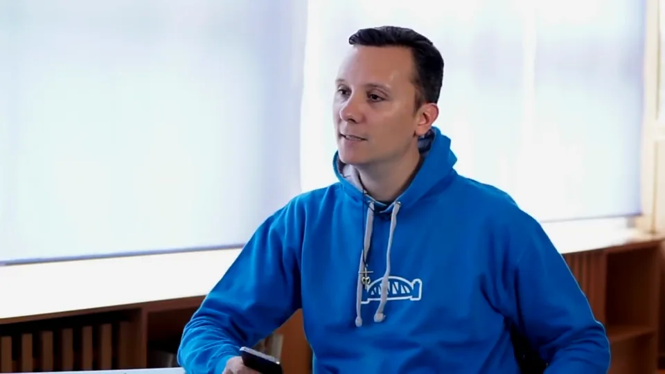 Daniel Pajuelo durante la conversación.