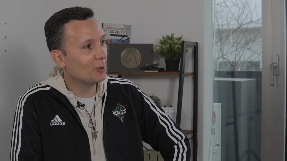 Daniel Pajuelo durante la conversación.
