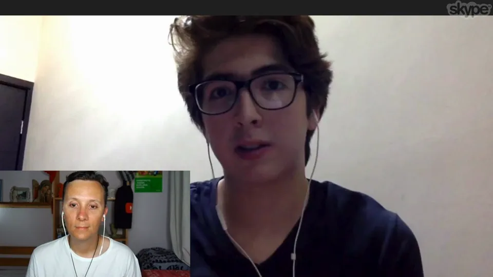 Rodrigo, conocido como Niño Maincra, y Daniel Pajuelo en videollamada.