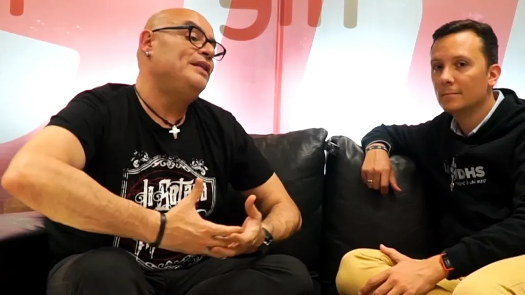 Vicente Esplugues y Daniel Pajuelo durante la conversación.
