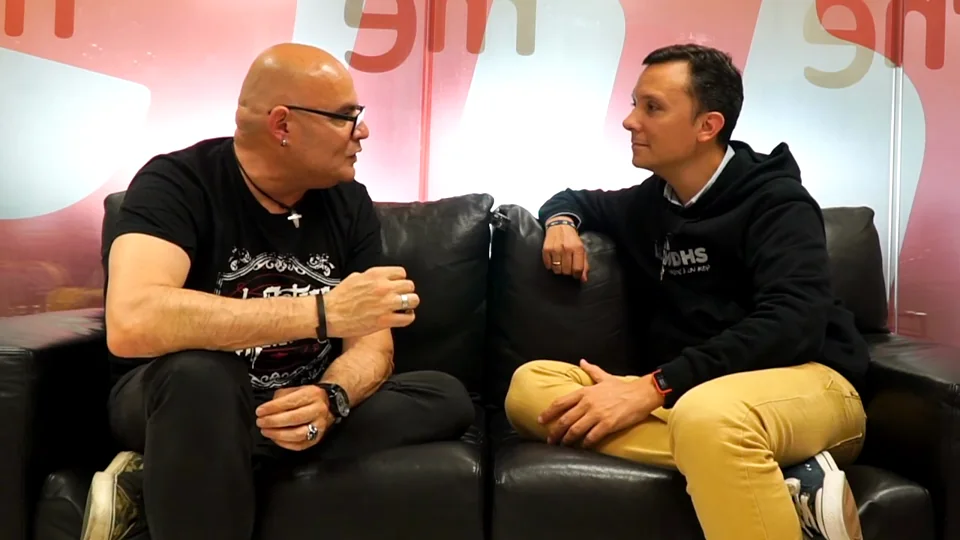 Vicente Esplugues y Daniel Pajuelo durante la conversación.