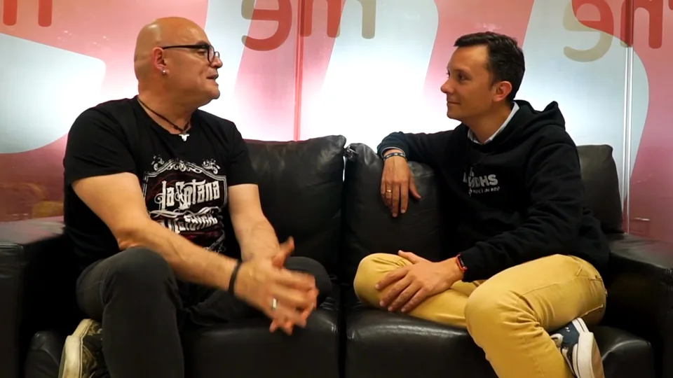 Vicente Esplugues y Daniel Pajuelo durante la conversación.