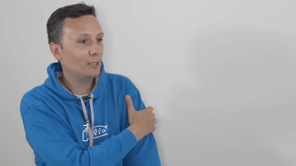 Daniel Pajuelo durante la conversación.